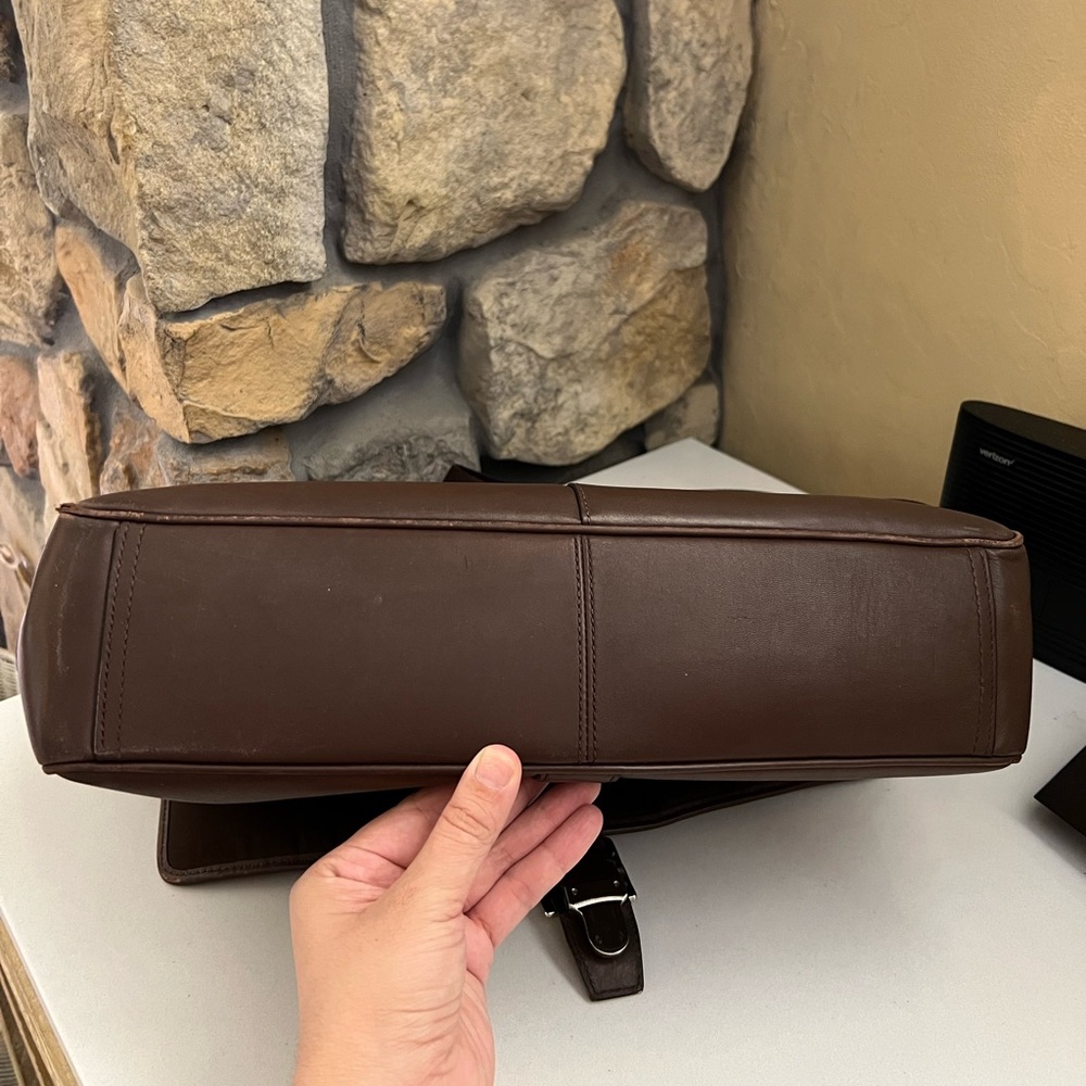 Coach Lexington Mahogany Leather Laptop Bag - Picture 13 of 16